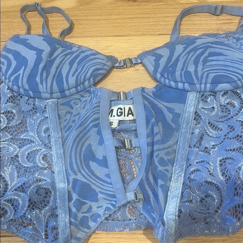 I.AM.GIA Blue Lace Bra with Adjustable Straps